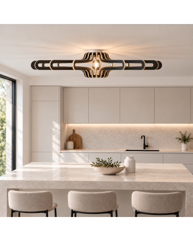 Horizon noir Ø 110 cm – vue de face dans une cuisine