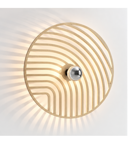 Virage – applique murale en bois naturel