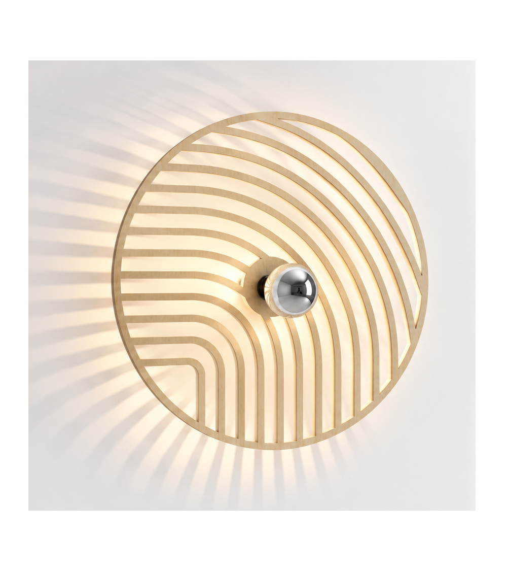 Virage – applique murale en bois naturel