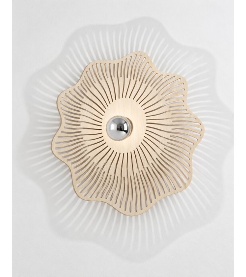Pleurote – applique murale en bois naturel