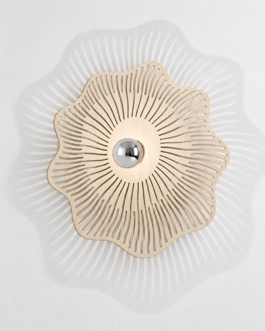 Pleurote – applique murale en bois naturel